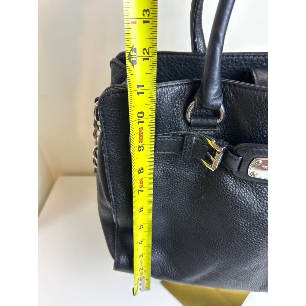 Michael Kors Black Leather Satchel with Chain Strap - Picture 10 of 13